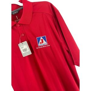 Elevate Mens Polo Work Uniform Red Shirt Size Large Johnstone Coleman A/C NEW